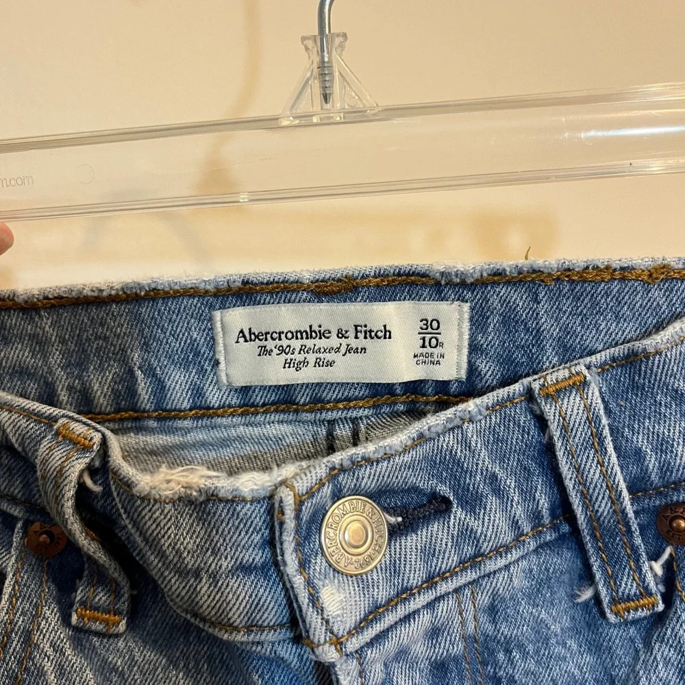 Abercrombie & Fitch Jeans 90s Relaxed High Rise Rigid Denim Split Seam 30 / 10 - Picture 7 of 7